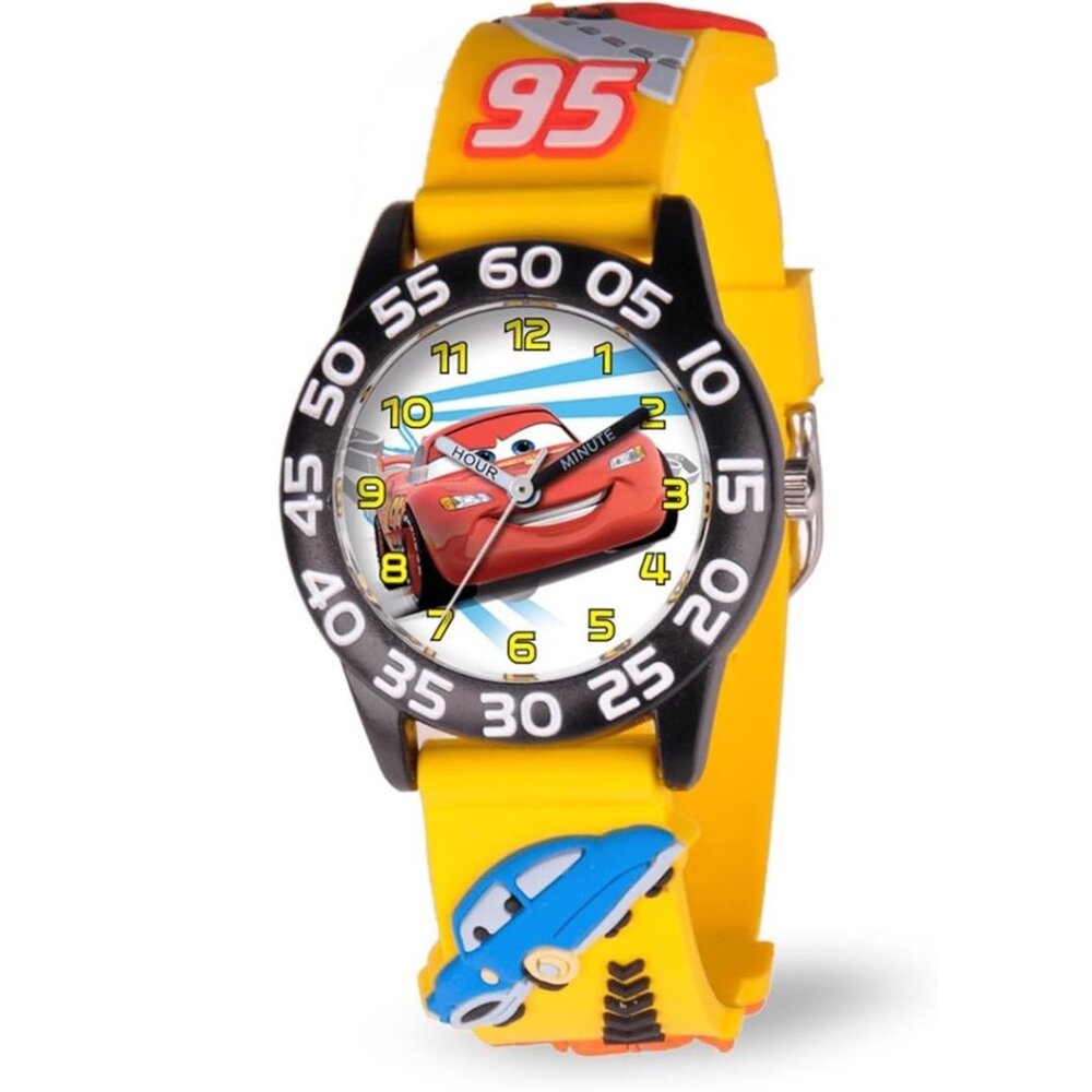 NWT - Disney Cars Kids' Plastic Time Teacher Analog Quartz 3D Strap Watch